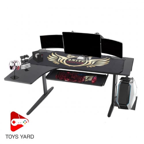 طاولة قيمنق زاوية لون اسود ماوس ذهبي