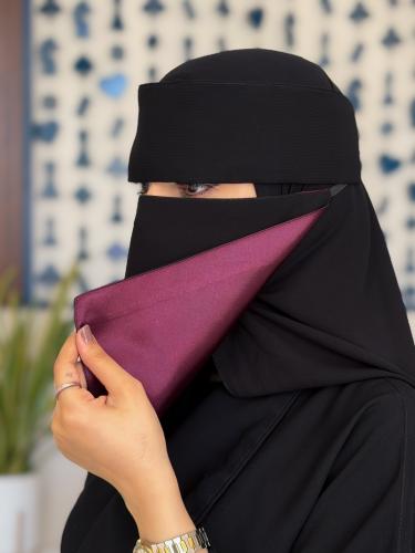 نقاب الاسلاميه وسط مبطن عنابي