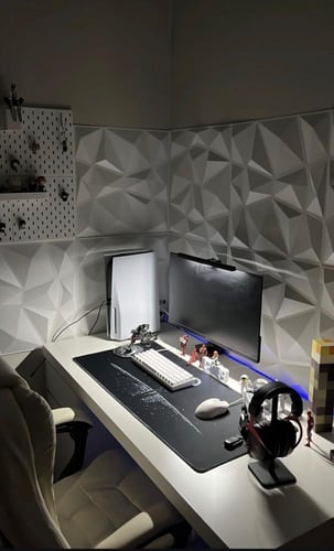 3D panel قطعة 12 ابيض