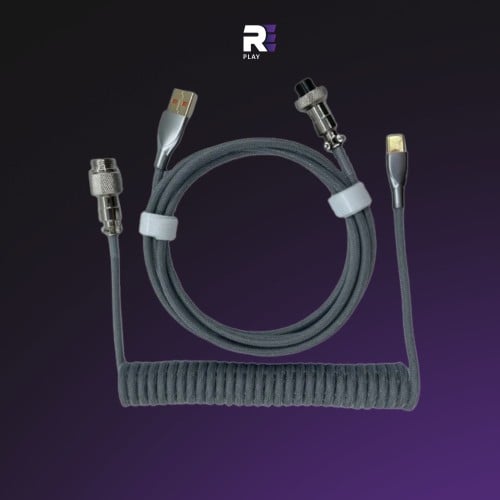 كيبل كيبورد ملفوف رصاصي