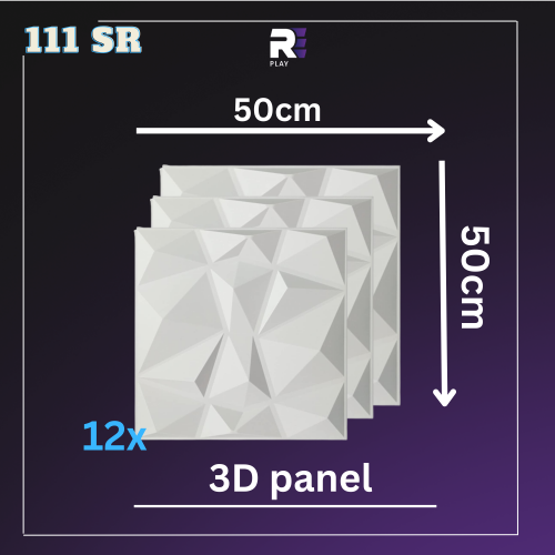 3D panel قطعة 12 ابيض