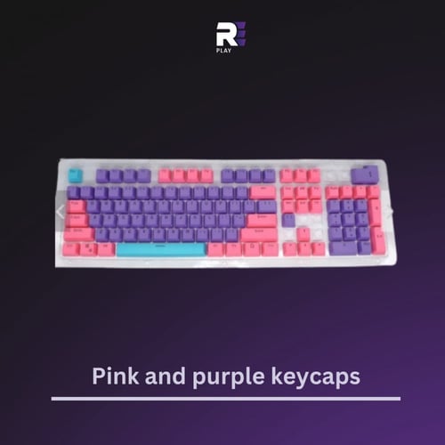 كي كابس بنفسجي ووردي - keycaps Purple and pink