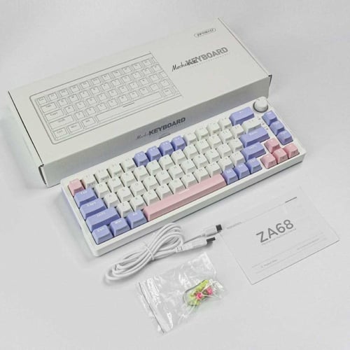 keyboard ZA68 Pro Purple, pink and white 68%