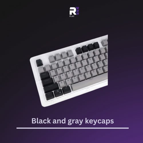 كي كابس اسود ورصاصي - keycaps black and gray