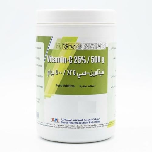 فيتامين سي 25% للخيول والمواشي والدواجن 500 جرام،...