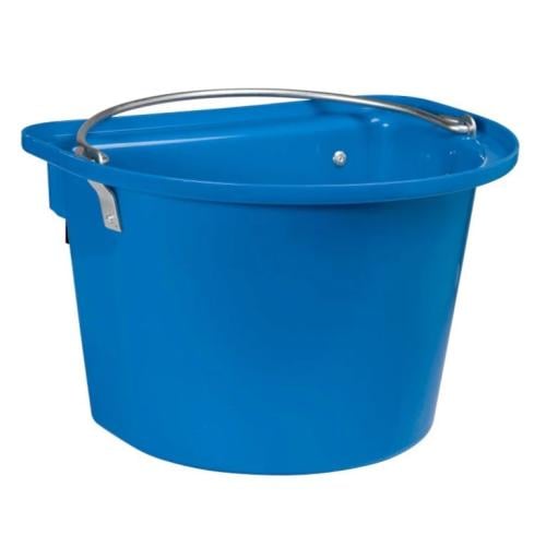 معلف ومشرب بلاستيكي مسطح الظهر للخيول والماشية , م...