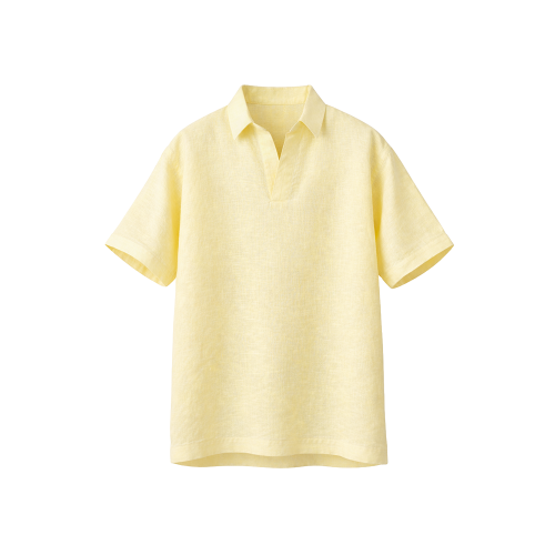 قميص أصفر نص كم