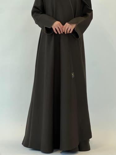 عبايه كتان كلوش تحديد تطريز