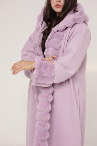 فروه نسائي قماش جوخ بفرو مدرج على الاطراف