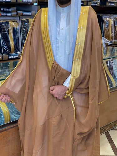 بشت رجالي رسمي VIP نخب أول لون بيج غامق قماش يابان...