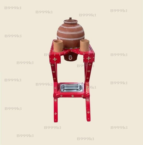 زير فخار تركي معا قاعده خشب مقاوم للماء