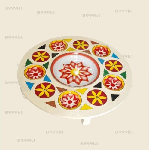 صحن افطار خشب حفر الوان مقاس 80*80سم