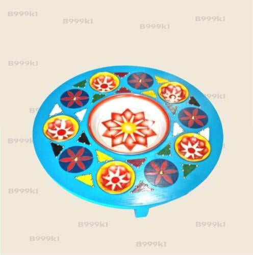صحن افطار خشب حفر الوان مقاس 80*80سم
