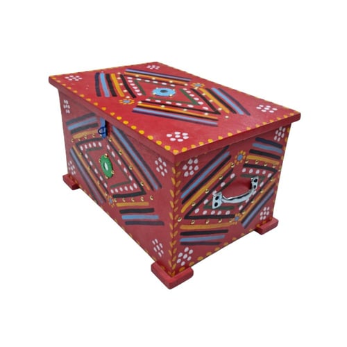 صندوق خشب الوان يدوي مقاس 45*30*28 سم