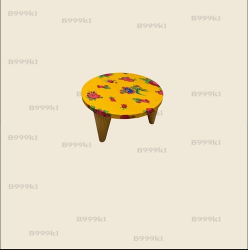 طاوله خشب دائري 30*30 ملبس قماش شالكي