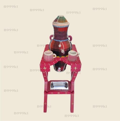 زير فخار خيش بحريتي مع قاعده وكاسات