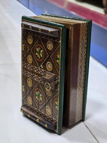 صندوق خشب نقشه نجدي مقاس 24*14*8 سم