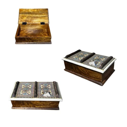 صندوق خشب نقشه نجدي مقاس 24*14*8 سم