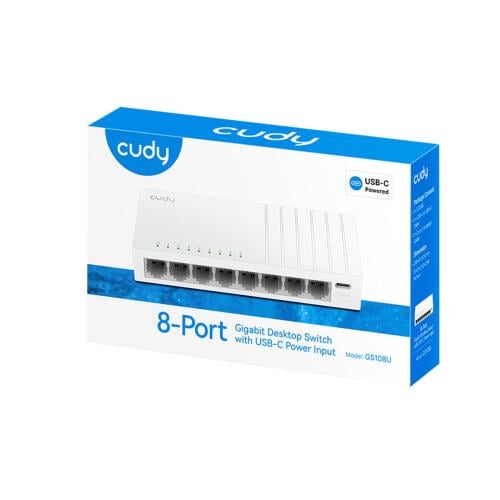 سويتش شبكة كودي GS108U بسعة 8 منافذ جيجابت مع USB-...