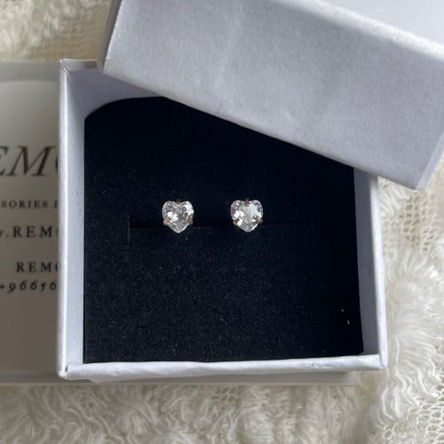 حلق طبي ستيل كرستالات قلب 16g