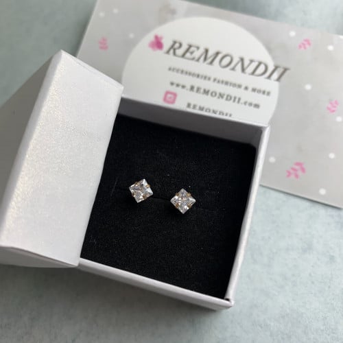 حلق طبي ستيل كرستال 16g