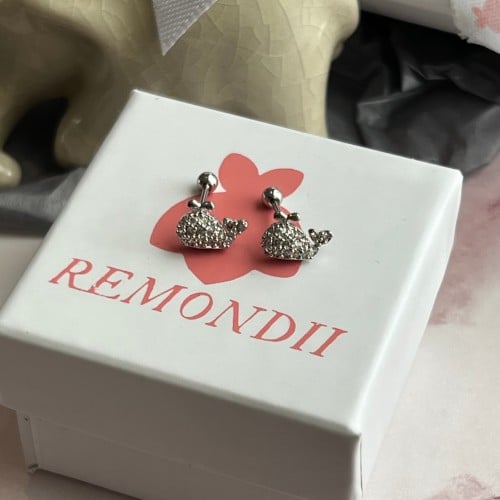 حلق ستيل طبي كرستال حوت