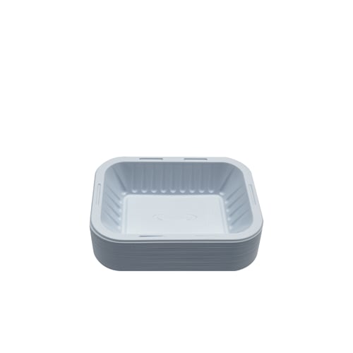 صحن بلاستيك مستطيل ابيض رقم 1/2