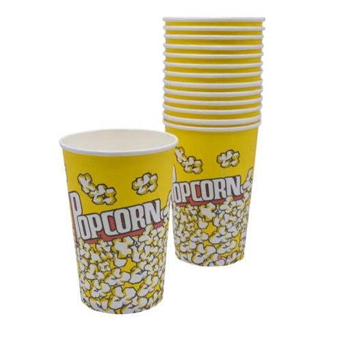 أكواب ورقية 24 Oz للفشار 500 حبة