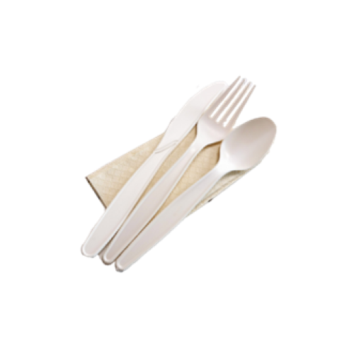 أدوات طعام (سكين + شوكة +ملعقة + منديل) 25 قطعة