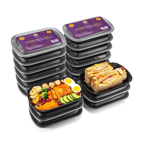 علب ميكرويف مستطيل بلاستيك 16م / كرتون 80 حبة في 2...