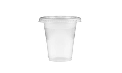 كوب بلاستك 10 Oz بغطاء مسطح للعصير 1000 حبة