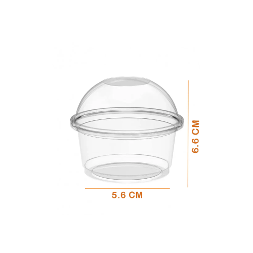 علب بلاستيك ايس كريم مع غطاء قبة 8 أونص- 150 مل