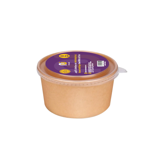 زبدية ورقية كرافت بني مع الغطاء 12 أونص / 160 حبة...