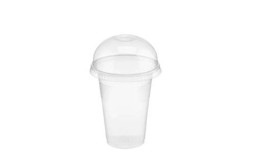 كوب بلاستك 12 Oz بغطاء مقبب للعصير 1000 حبة