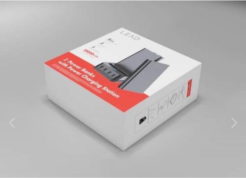 منصة شحن مع بطاريتين متنقلة