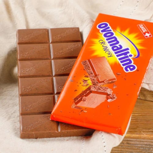 لوح شكولاتة اوفالتين كرانشي حصري من سويسرا 100جم