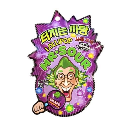 حلاوة مصاص مع بودرة حامضة طورطيعة بنكهة العنب