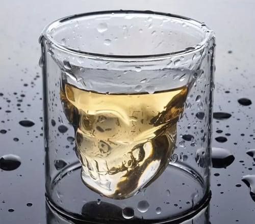 كوب شفاف شكل جمجمة حصري 75مل