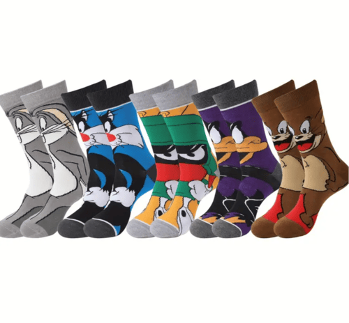 5/10 أزواج شراريب كرتون فري سايز مقاس 36 الي 42