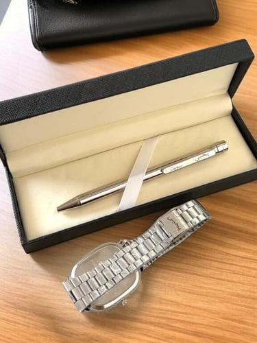 طقم رجالي ساعه وقلم كارتير بالاسم