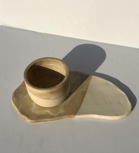 Espresso cup, plate.