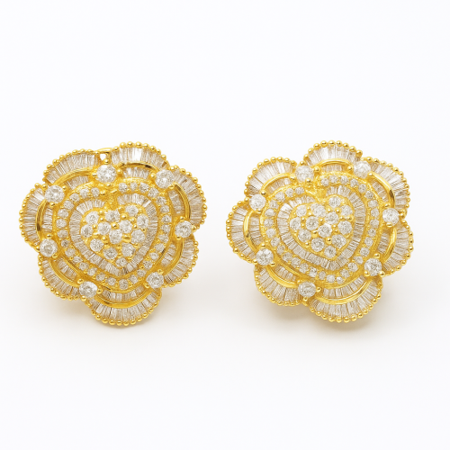 حلق الماس ذهب عيار 18