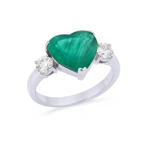 خاتم الماس زمرد ذهب عيار 18