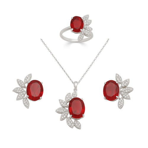 نصف طقم الماس ذهب عيار 18