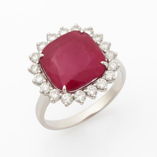 خاتم الماس روبي ذهب عيار 18