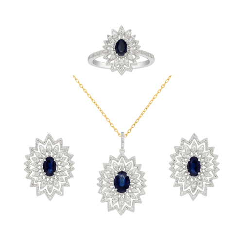 نصف طقم الماس ذهب عيار 18