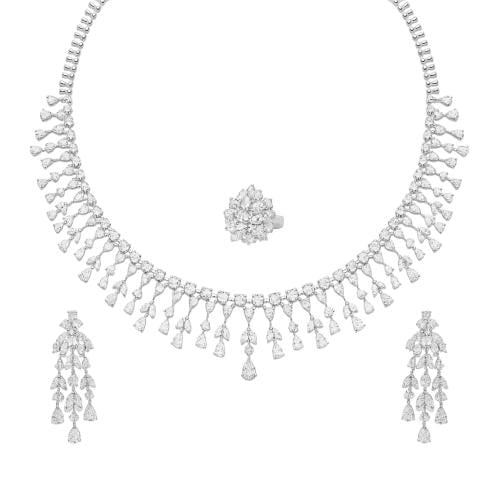 طقم الماس ذهب عيار 18