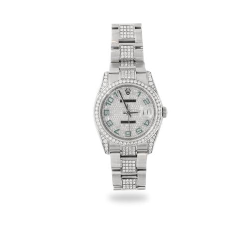 ساعة رولكس مرصعة بالألماس