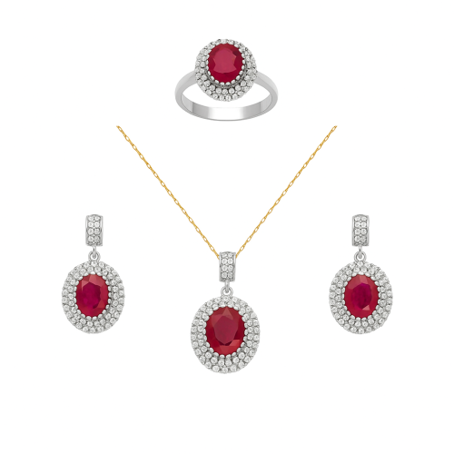 نصف طقم الماس ذهب عيار 18