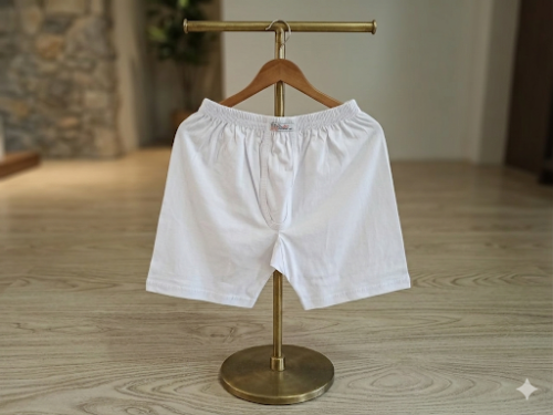 شورت رجالي ابيض قطن 100%